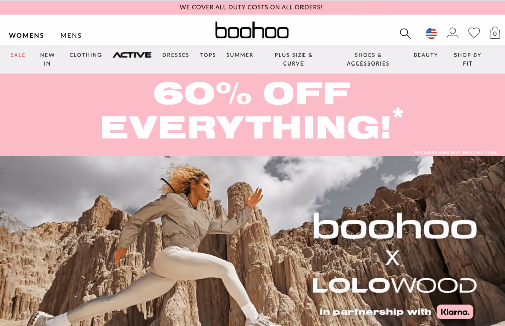 Boohoo Free Shipping Bar