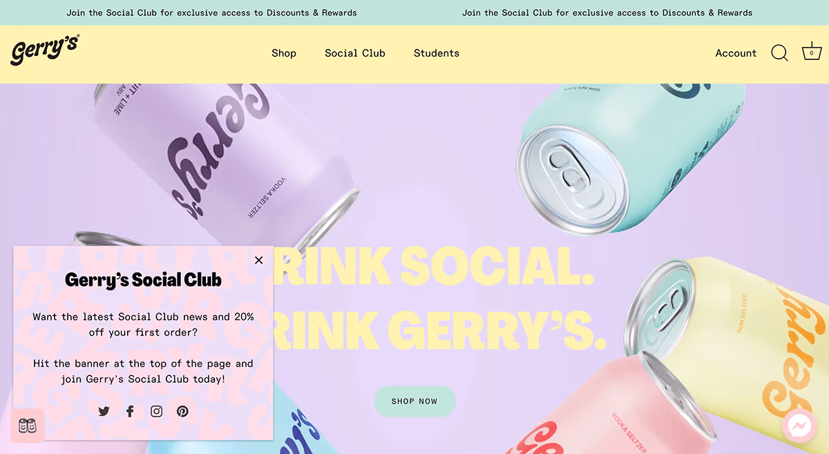 Gerry's Free Shipping Bar