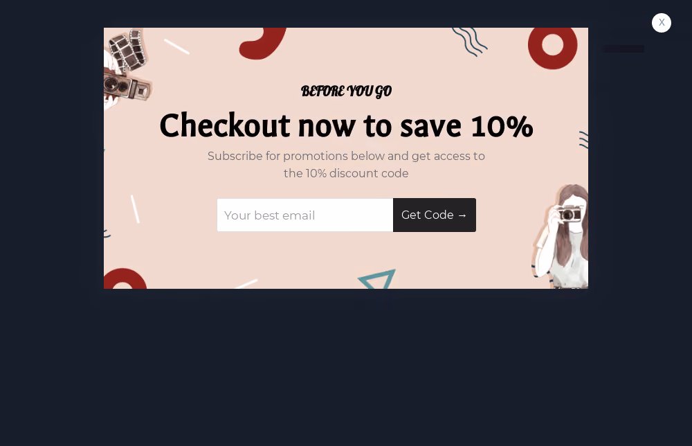 Photography Cart Abandonment Popup Template