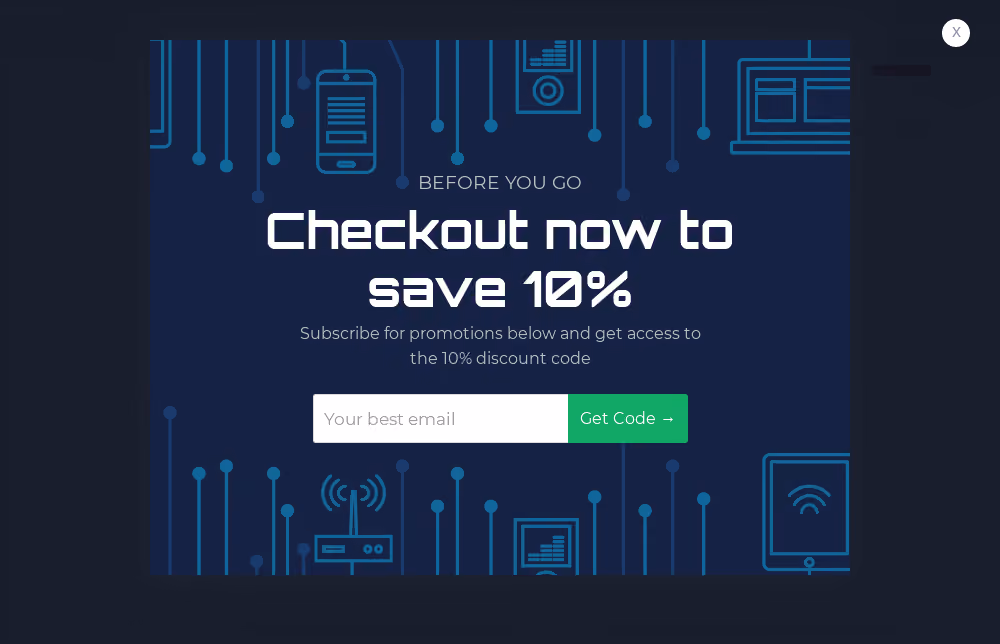 Electronics Cart Abandonment Popup Template