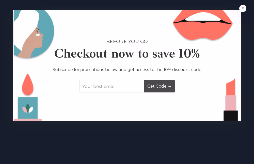 Beauty Cart Abandonment Popup Template