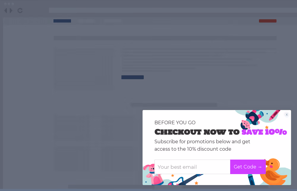 Kids & Toys Cart Abandonment Site Message Template