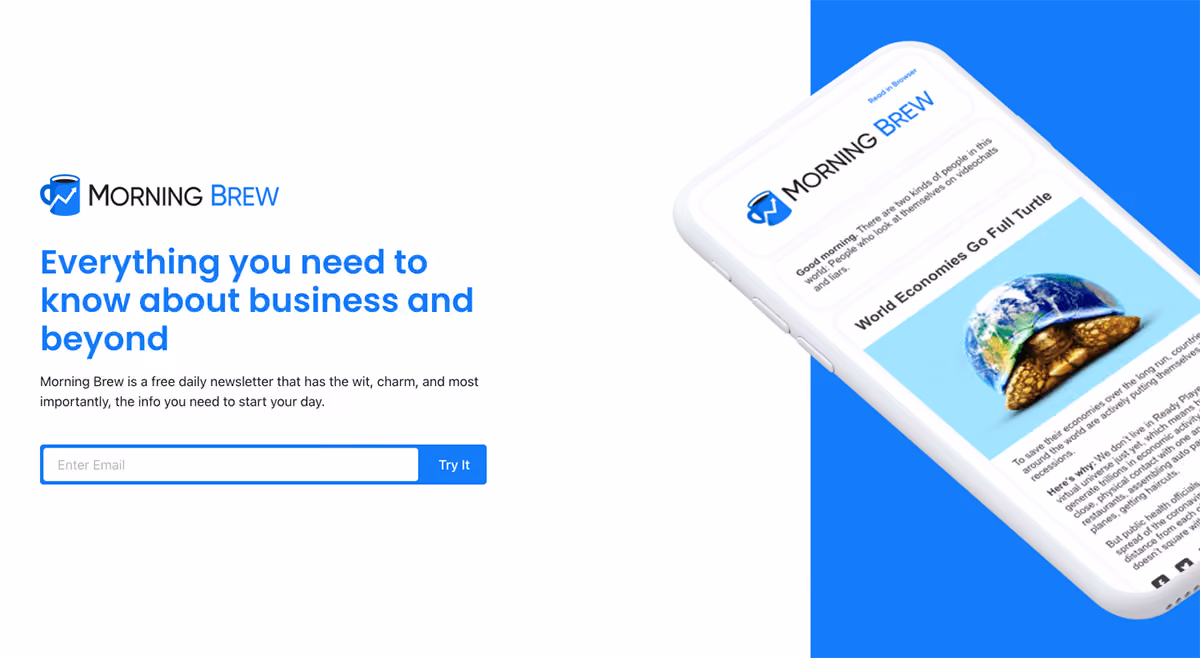 Morning Brew Opt-in Page