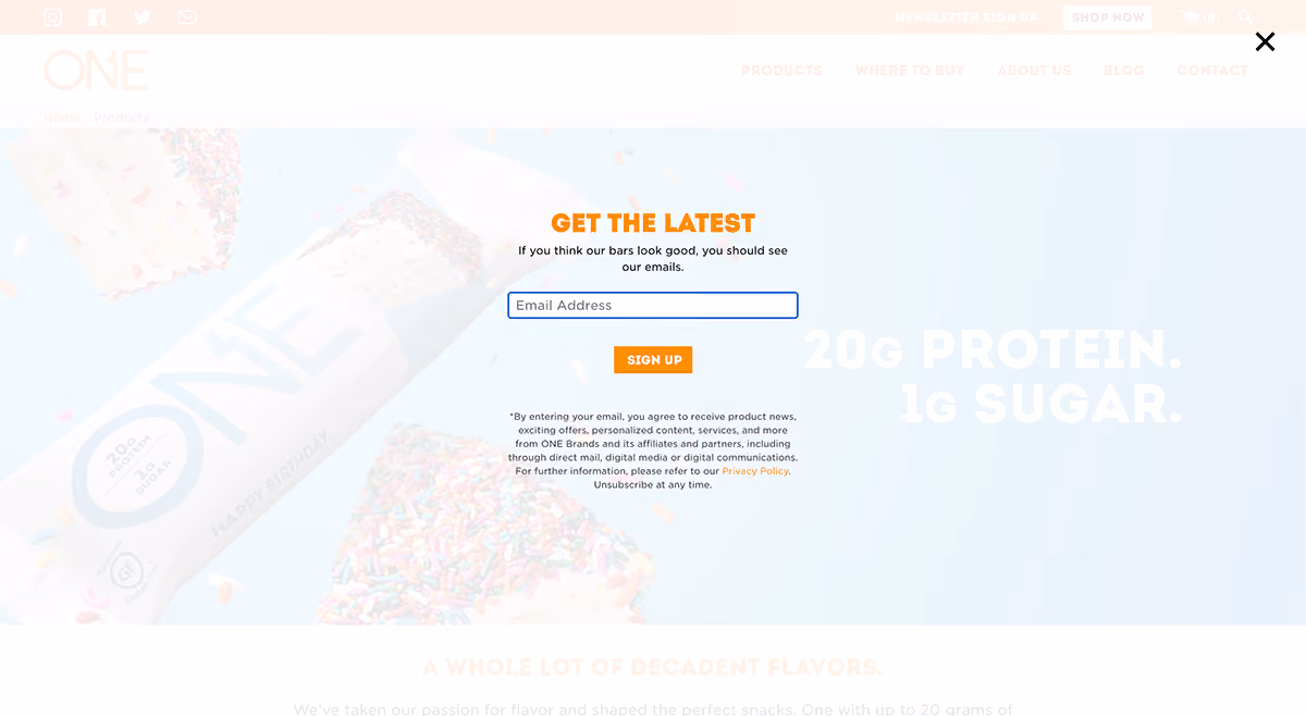 ONE Brands Opt-in Page