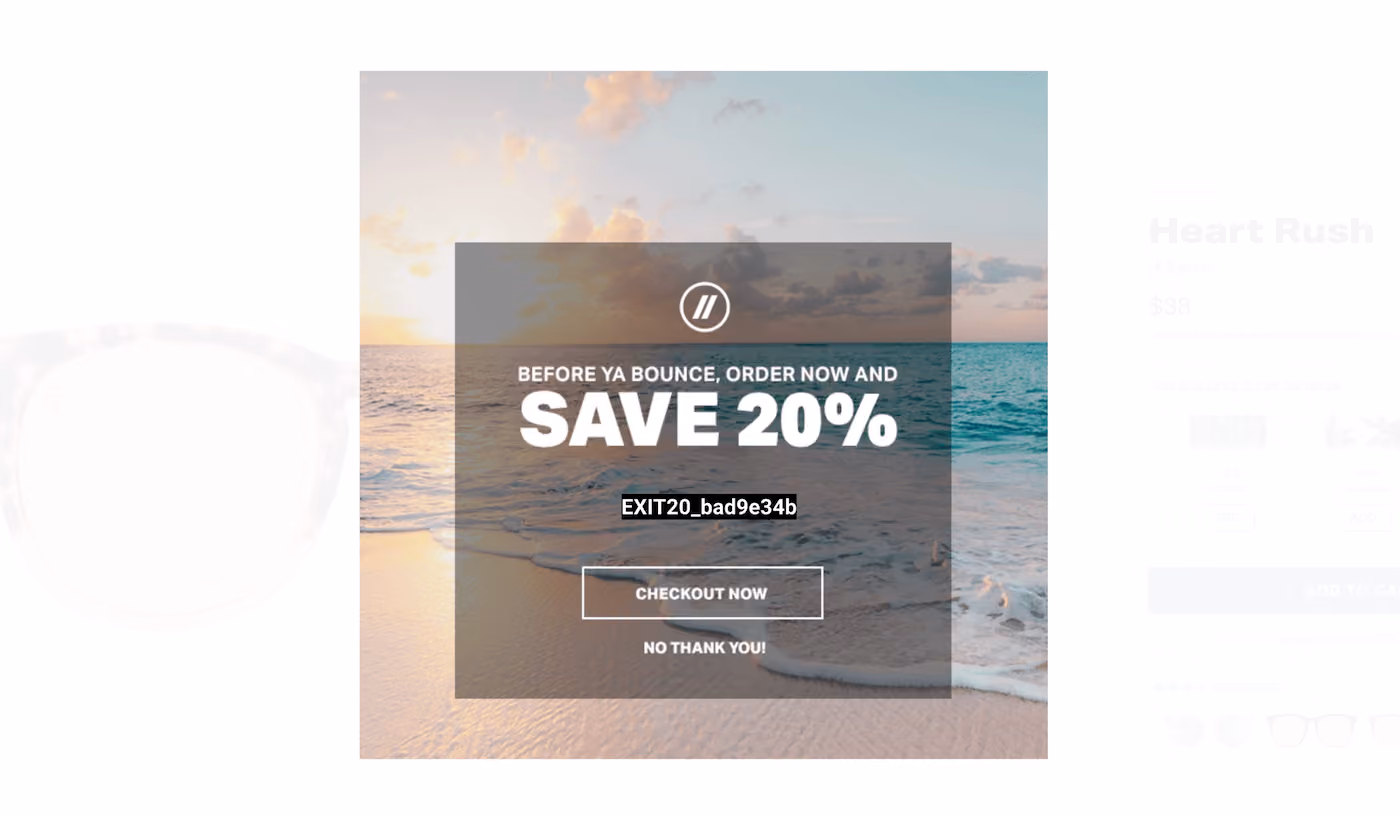 Blenders Eyewear Cart Abandonment Popup