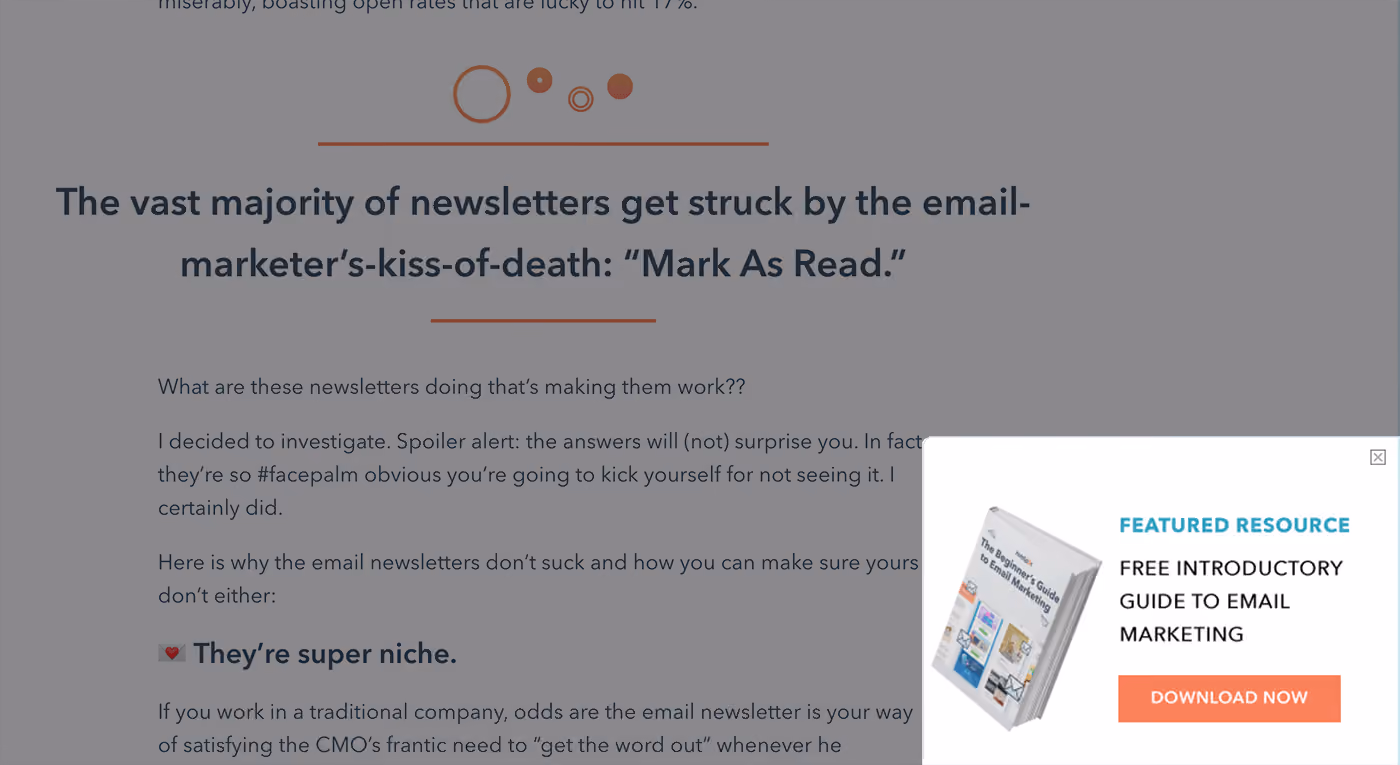 HubSpot Ebook Slide-in Popup