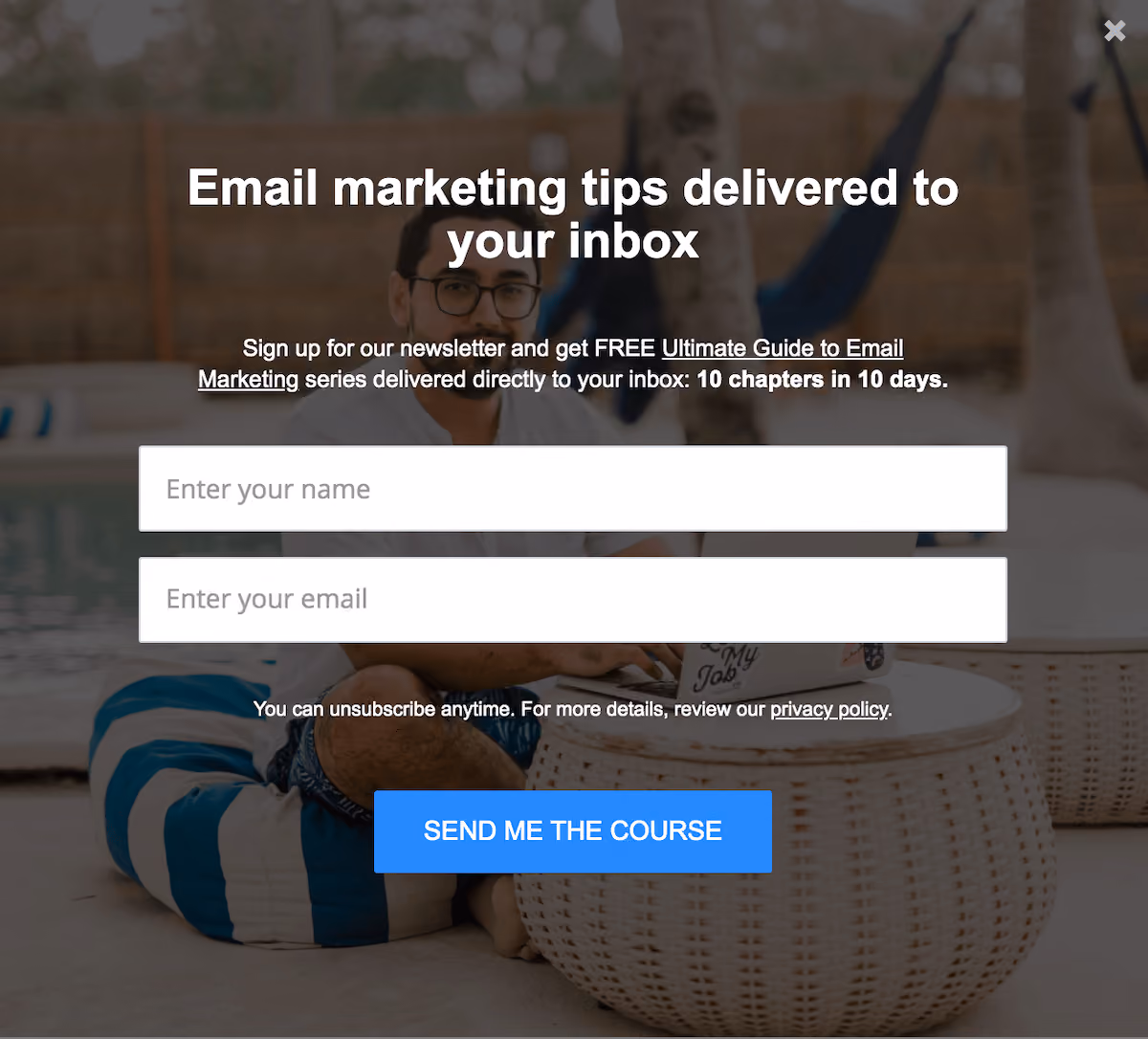 MailerLite Free Guide Popup Example