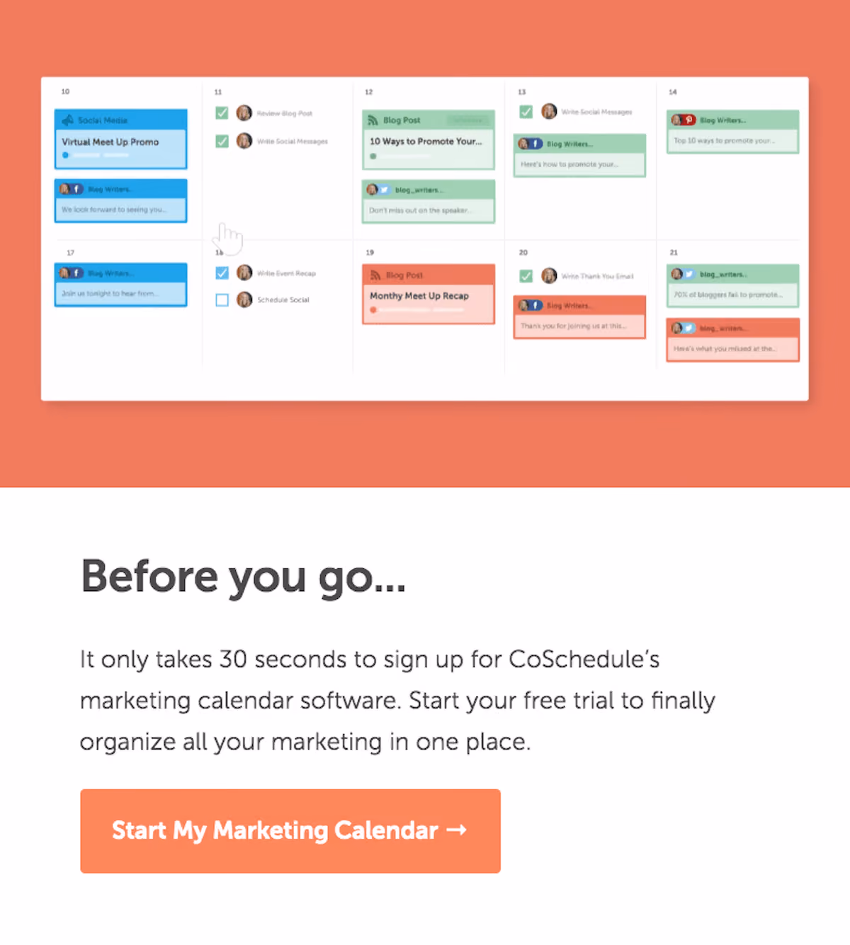 CoSchedule Free Trial Popup Example