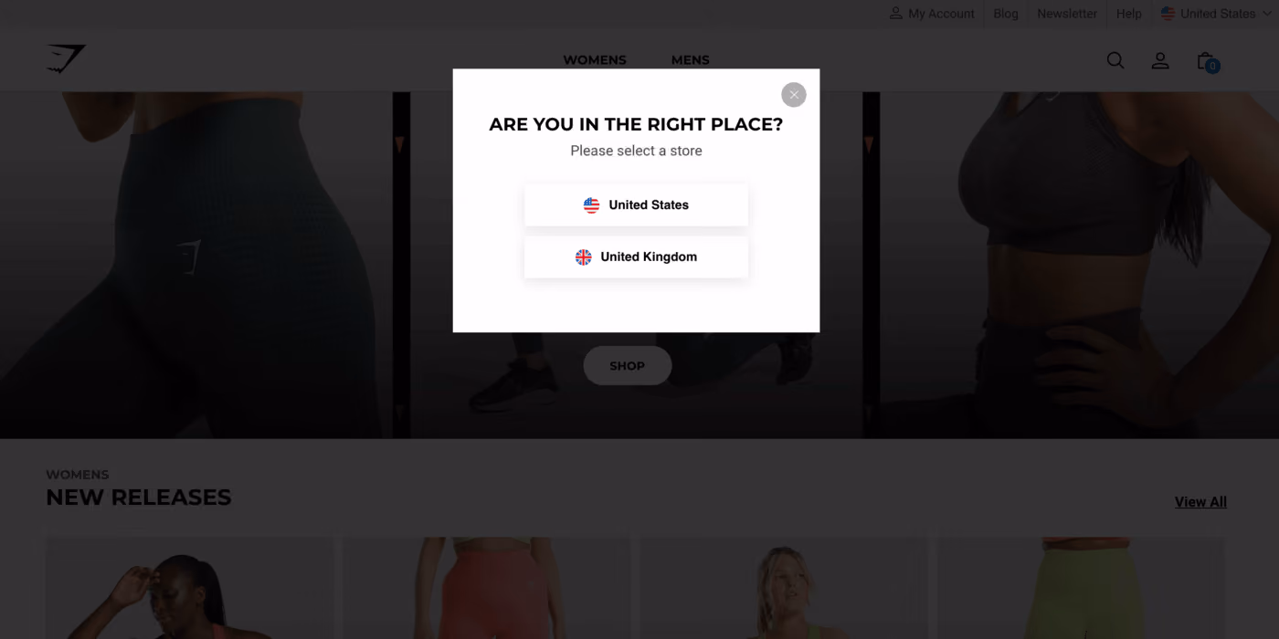 Gymshark Splash Page