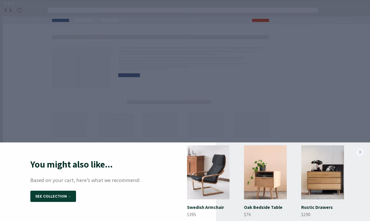 Furniture Product Recommendation Sticky Bar Template