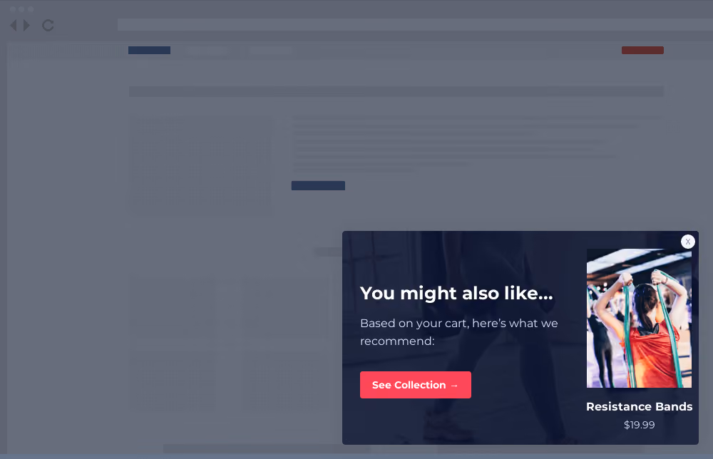 Fitness Product Recommendation Site Message Template