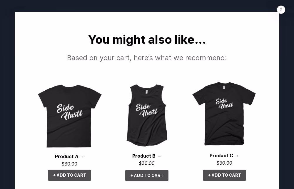 Simple Product Recommendation Popup Template