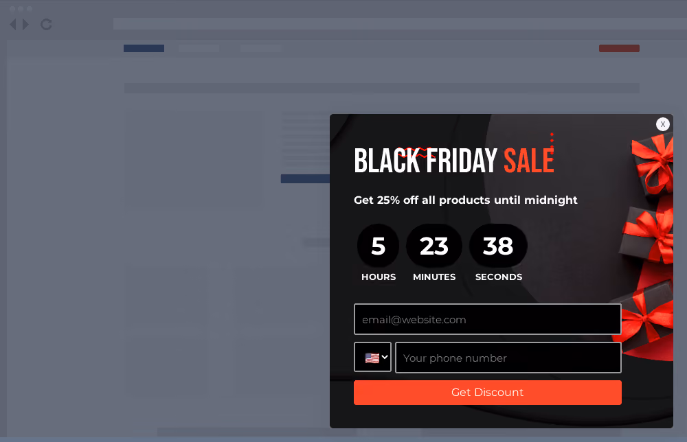 Black Friday Sale Site Message Template