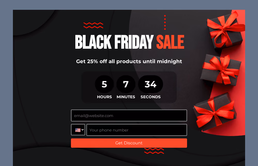 Black Friday Sale Embedded Form Template