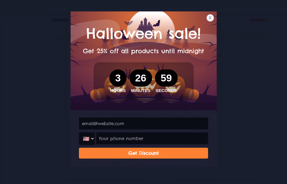 Halloween Sale Embedded Form Template