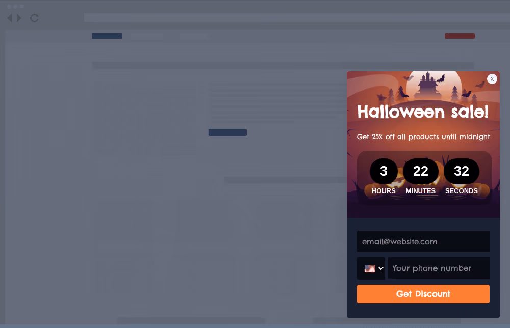 Halloween Sale Site Message Template