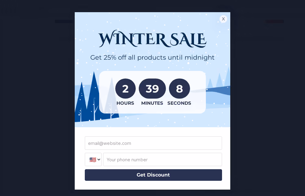 Winter Sale Embedded Form Template