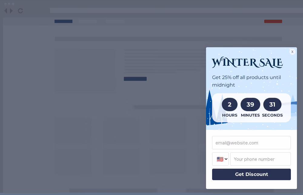 Winter Sale Site Message Template