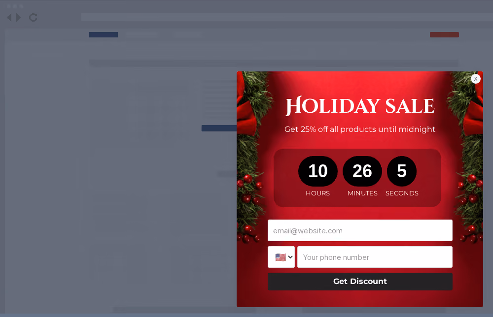 Holiday Sale Site Message Template