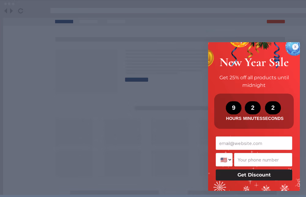 New Year Sale Site Message Template