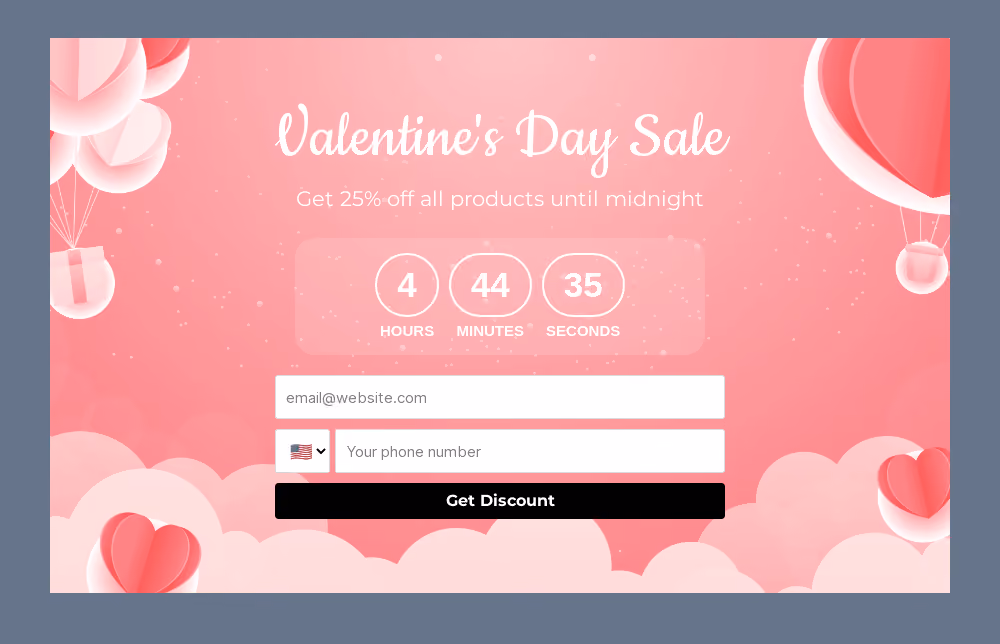 Valentine's Day Sale Embedded Form Template