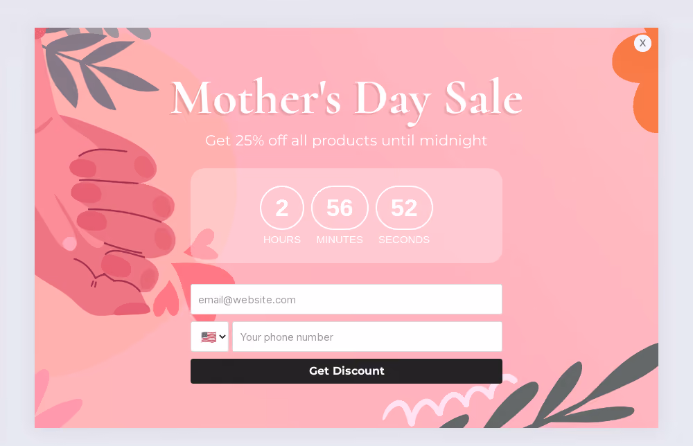 Mother's Day Sale Popup Template
