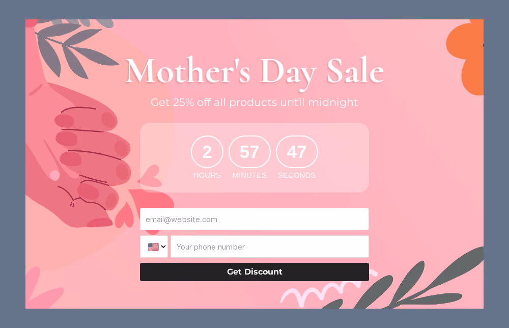 Mother's Day Sale Embedded Form Template