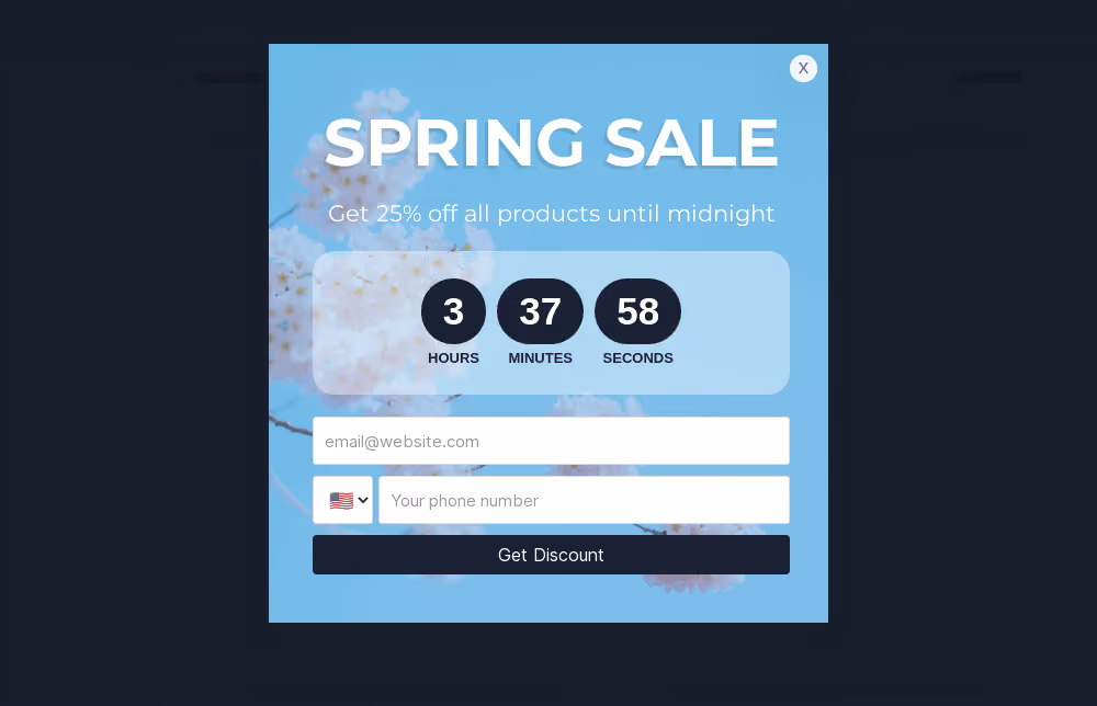Spring Sale Embedded Form Template