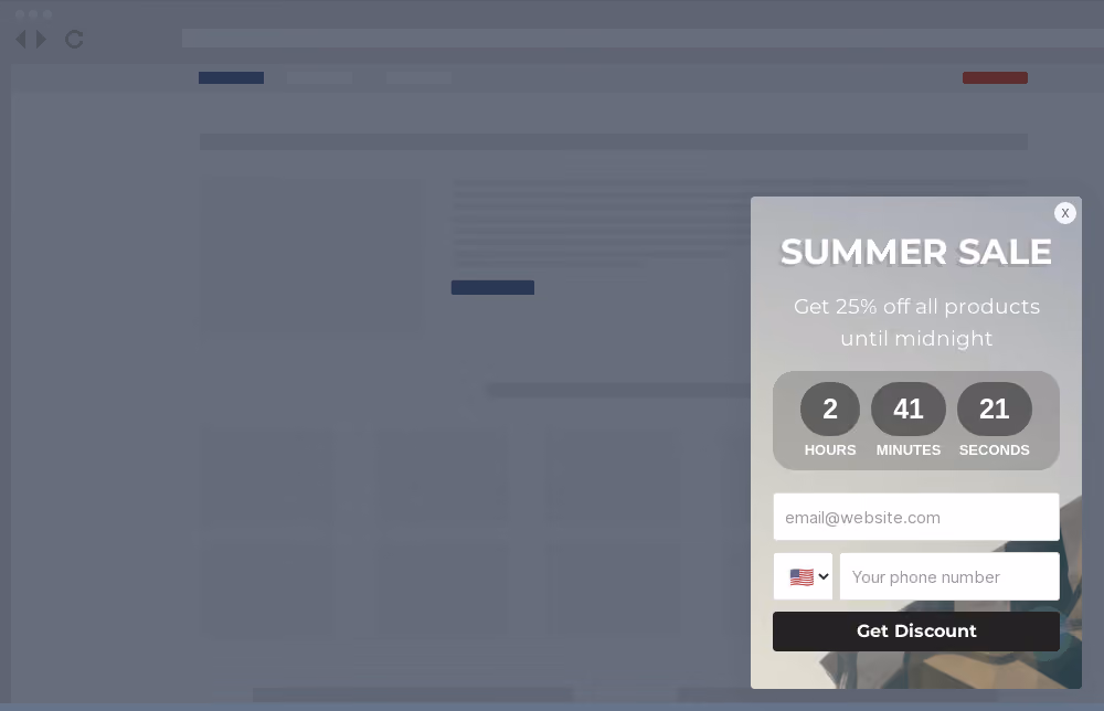 Summer Sale Site Message Template
