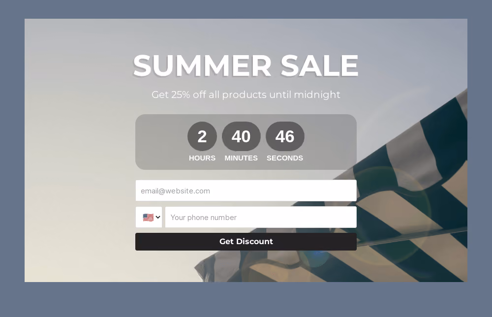 Summer Sale Embedded Form Template