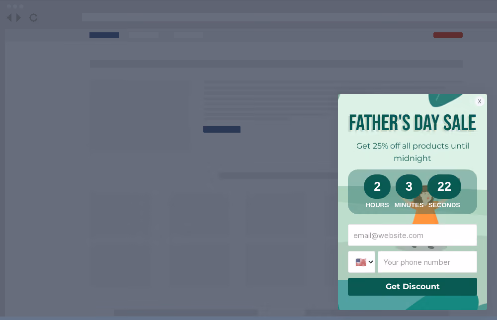 Father's Day Sale Site Message Template