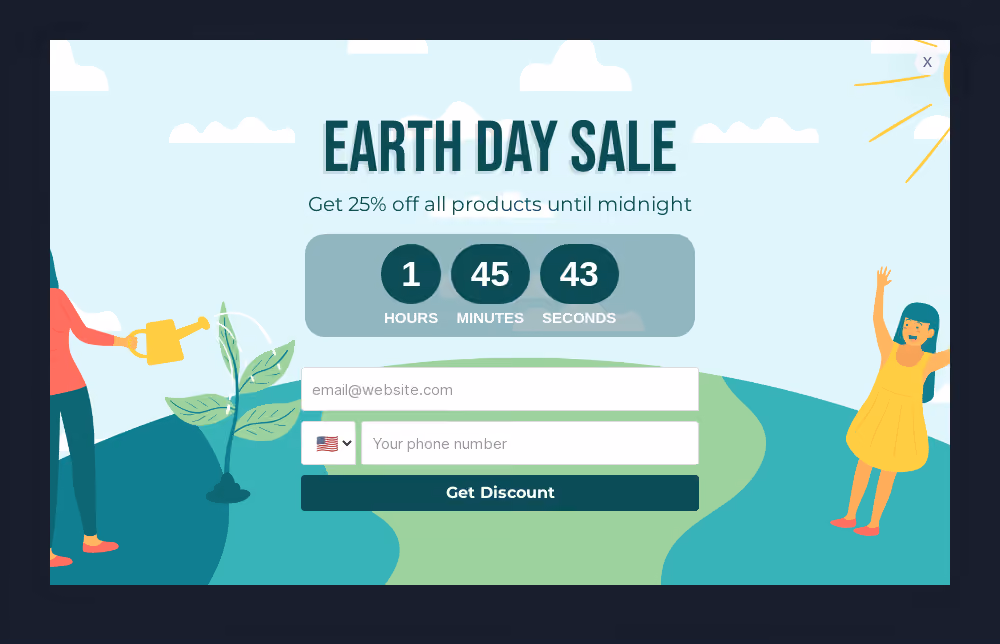 Earth Day Sale Popup Template