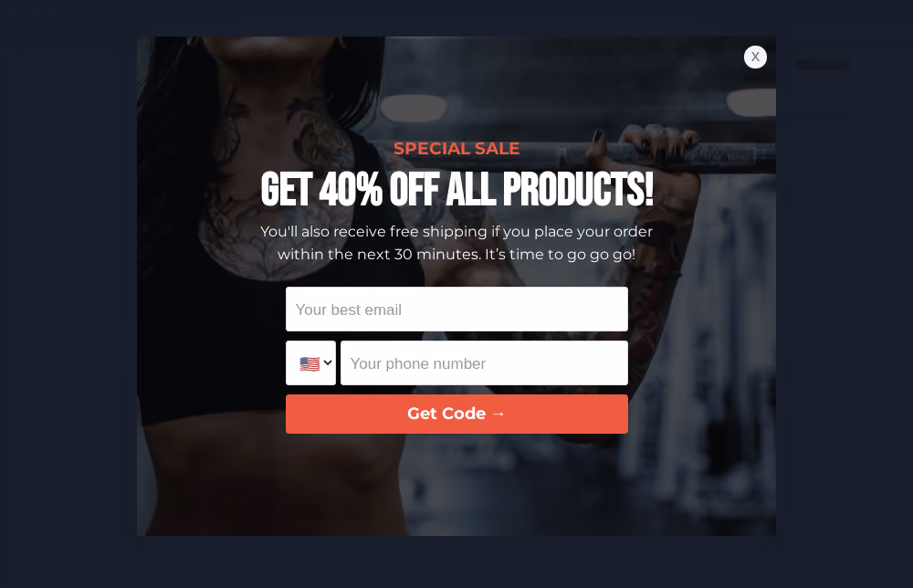 Fitness Discount Popup Template