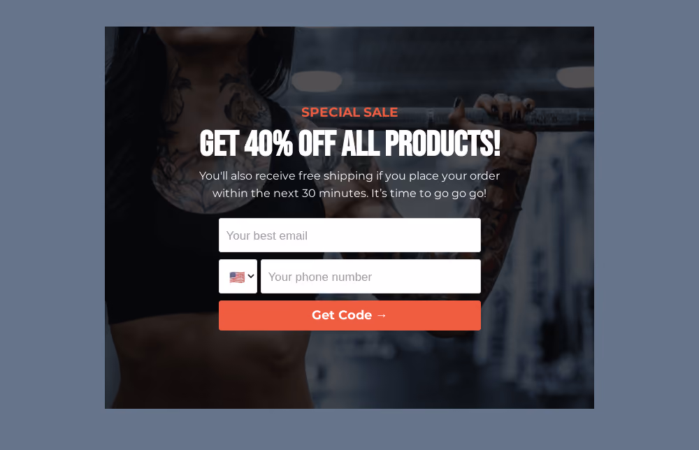 Fitness Discount Embedded Form Template