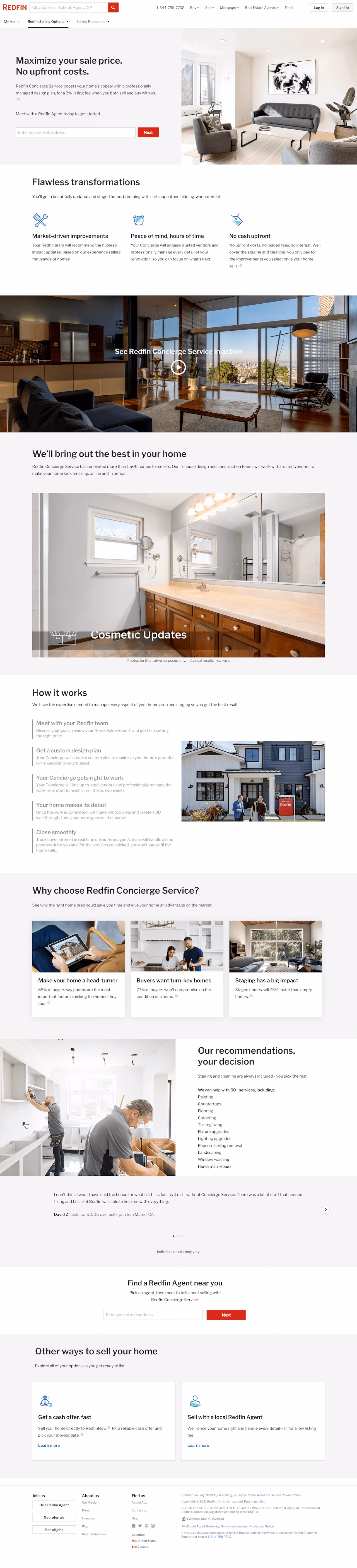 Redfin Real Estate Landing Page Example