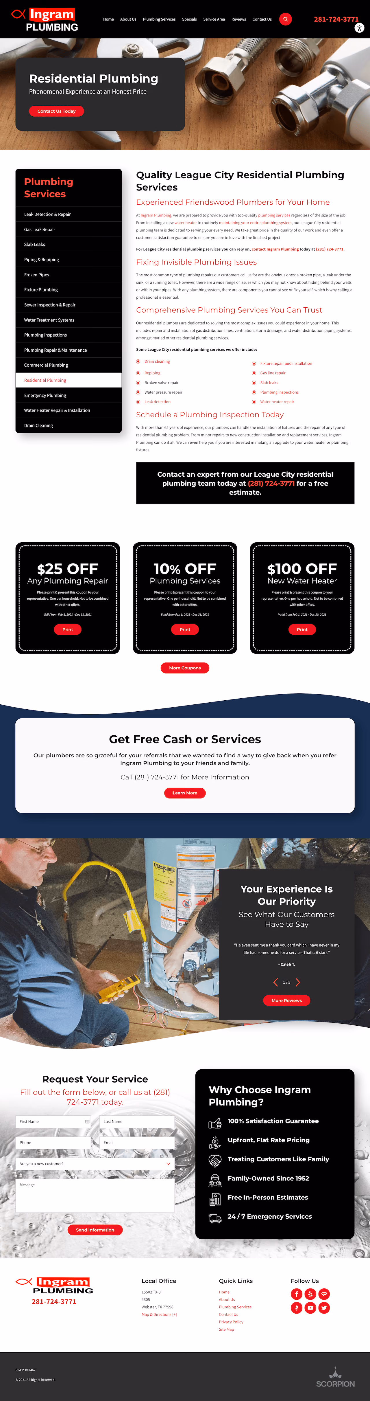 Ingram Plumbing Landing Page Example