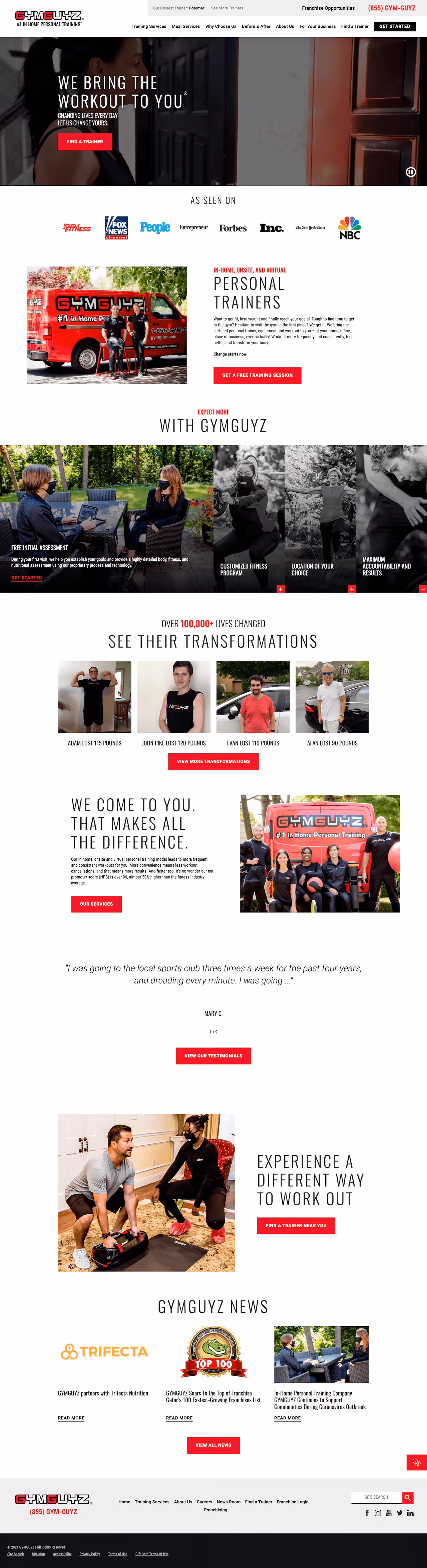 GymGuyz Personal Trainer Landing Page Example