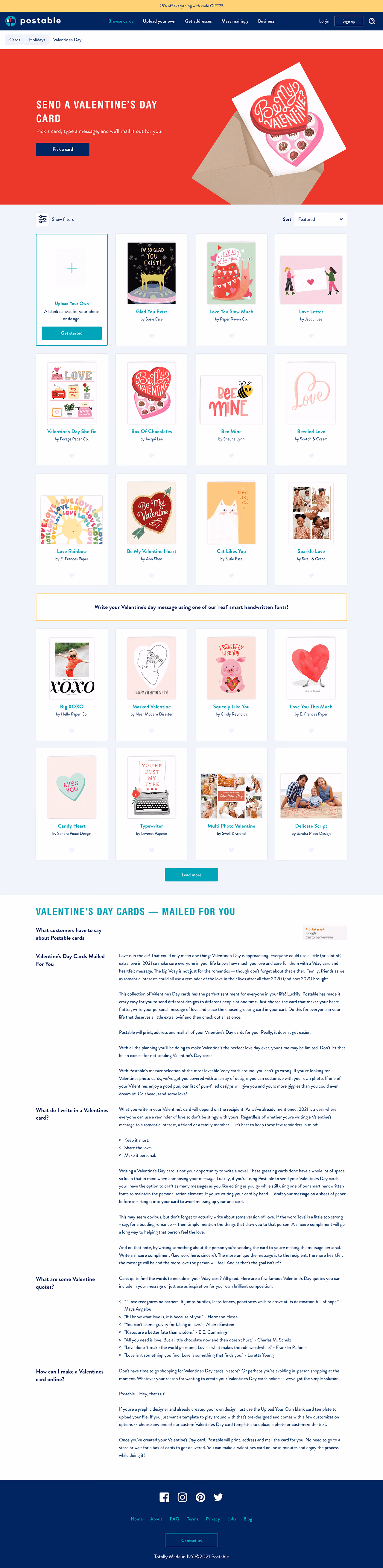 Postable Valentine's Day Landing Page