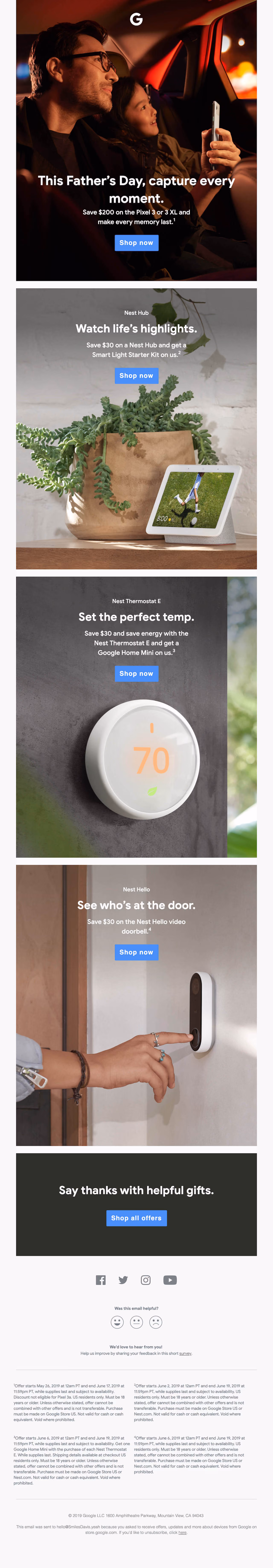 Google Pixel Father's Day Marketing Email