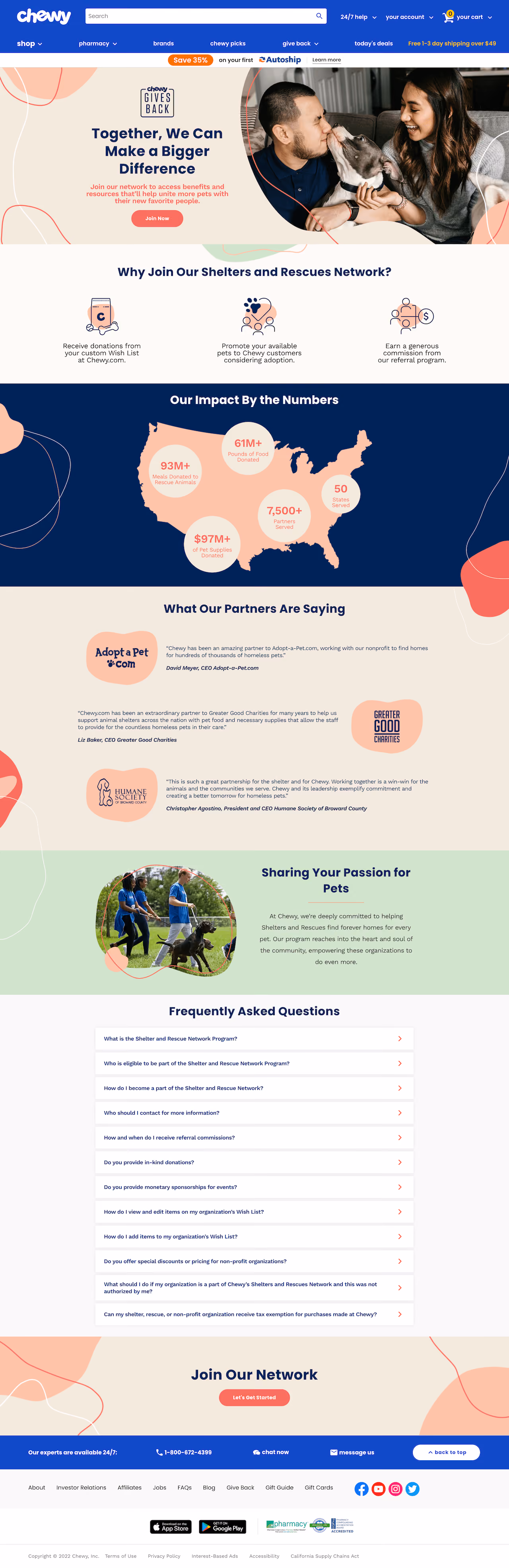 Chewy Dog Shelter Landing Page Example