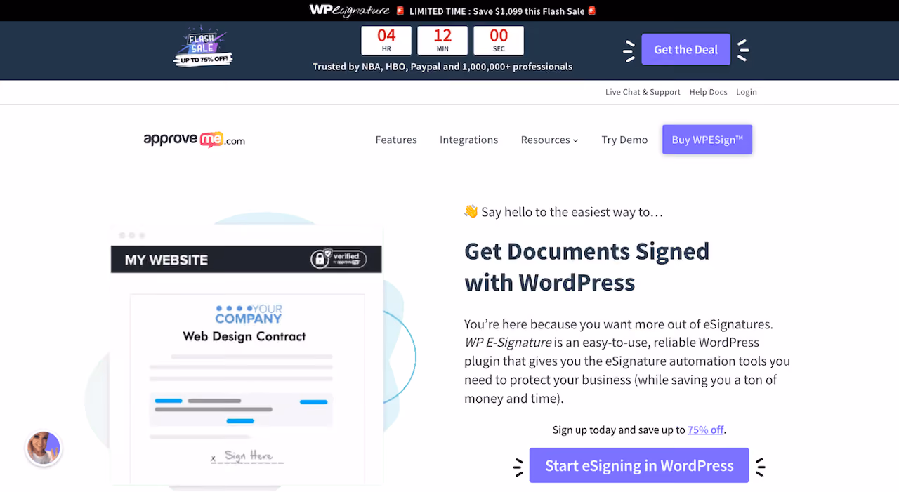 ApproveMe Flash Sale Sticky Bar Example