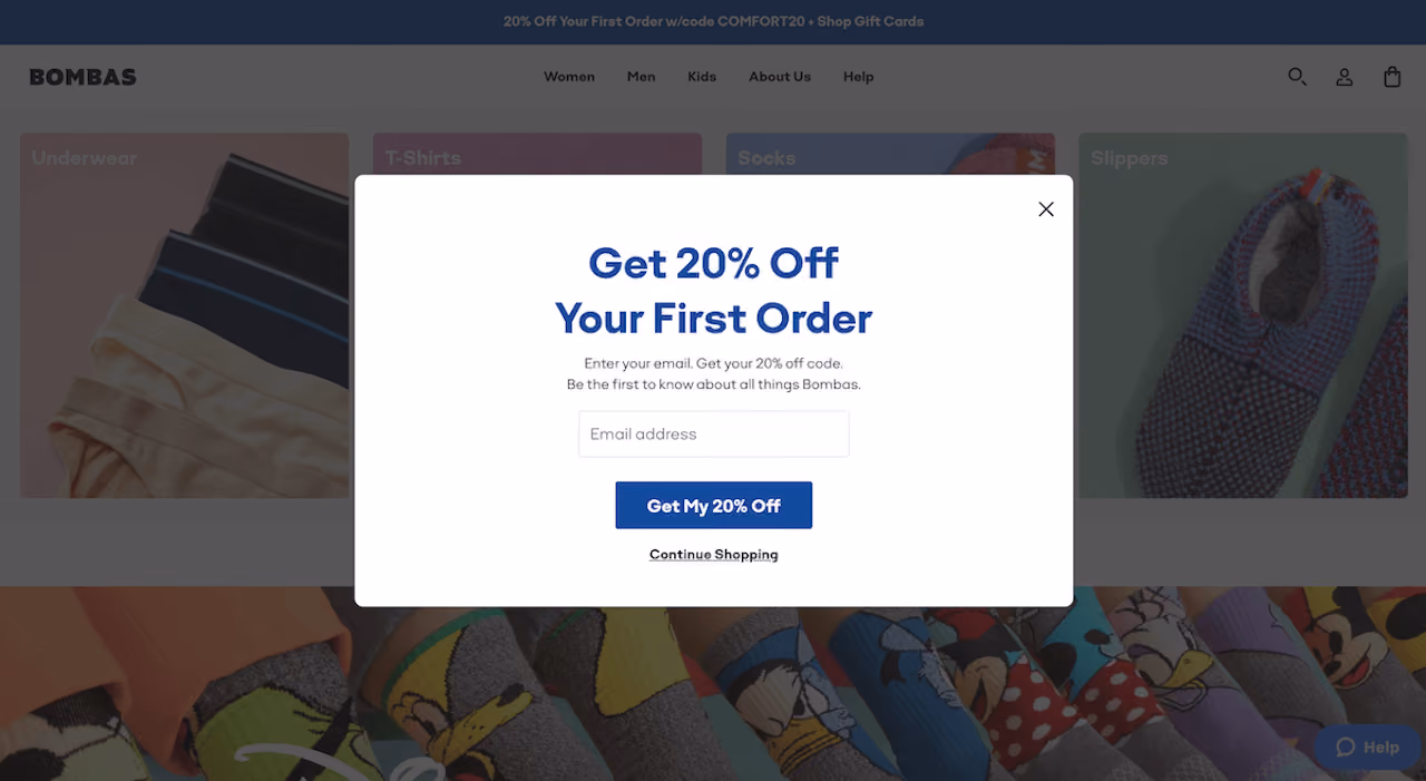 Bombas Two-Step Popup Example
