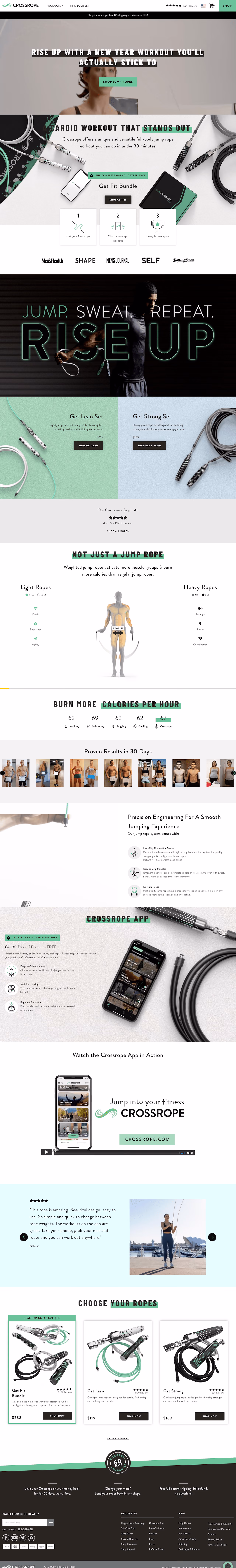 Crossrope Fitness Landing Page Example