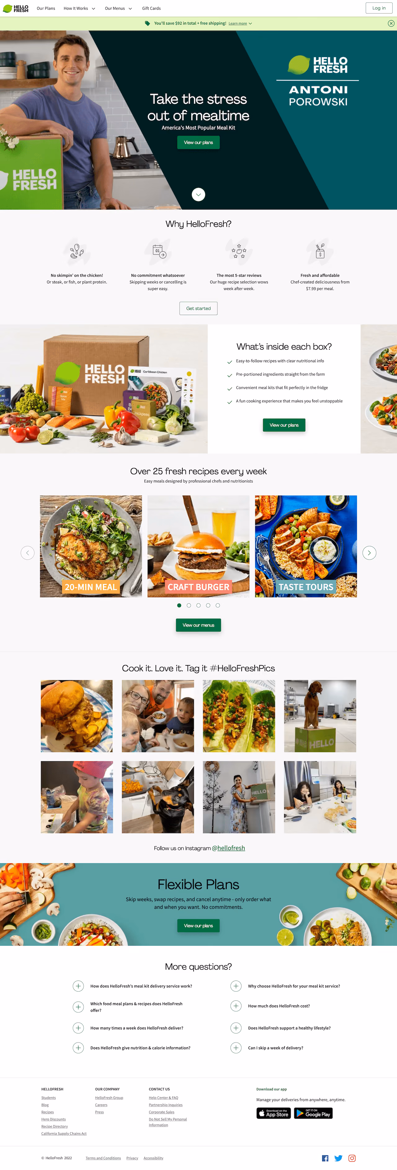 HelloFresh Ecommerce Presell Page Example
