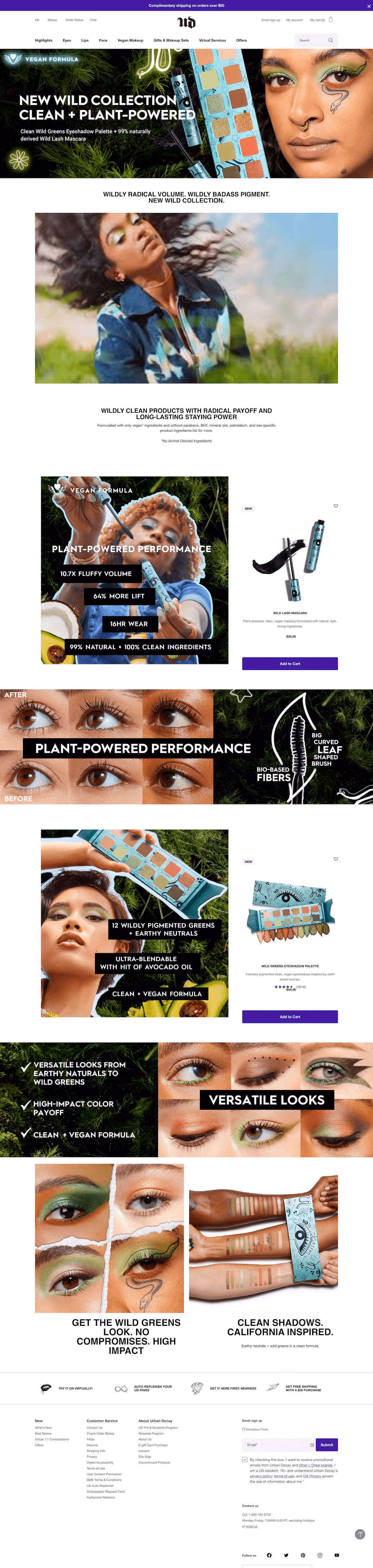 Urban Decay Ecommerce Presell Page Example