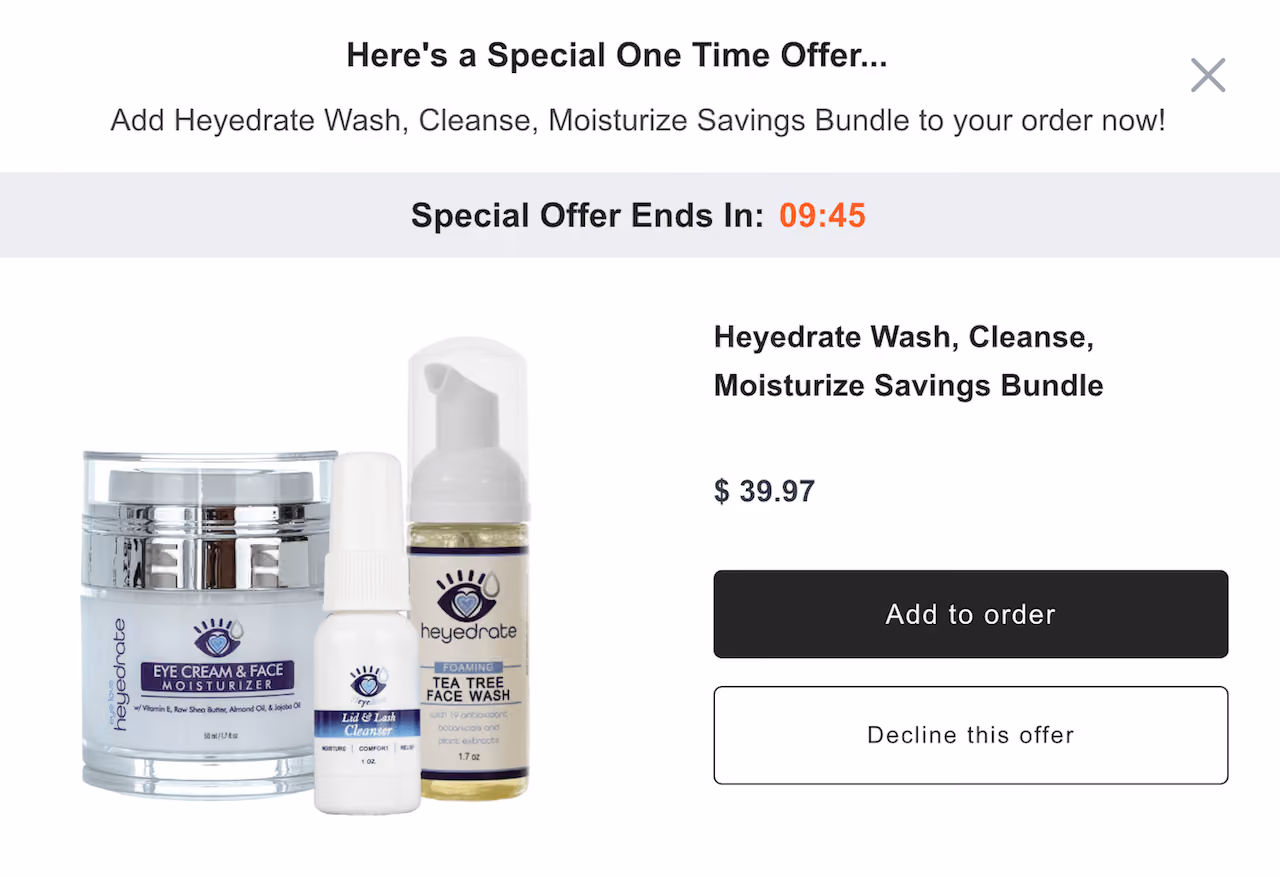 Eye Love Cart Abandonment Popup Example