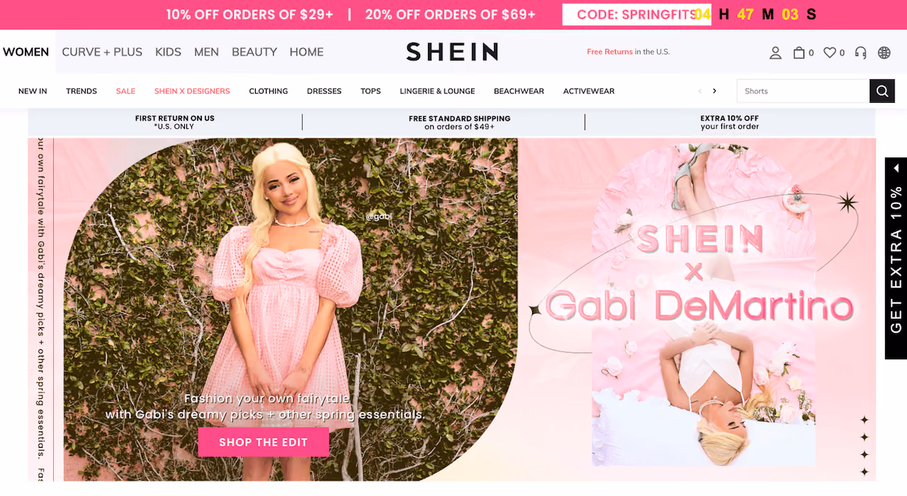 Shein Two-Tap Button Example