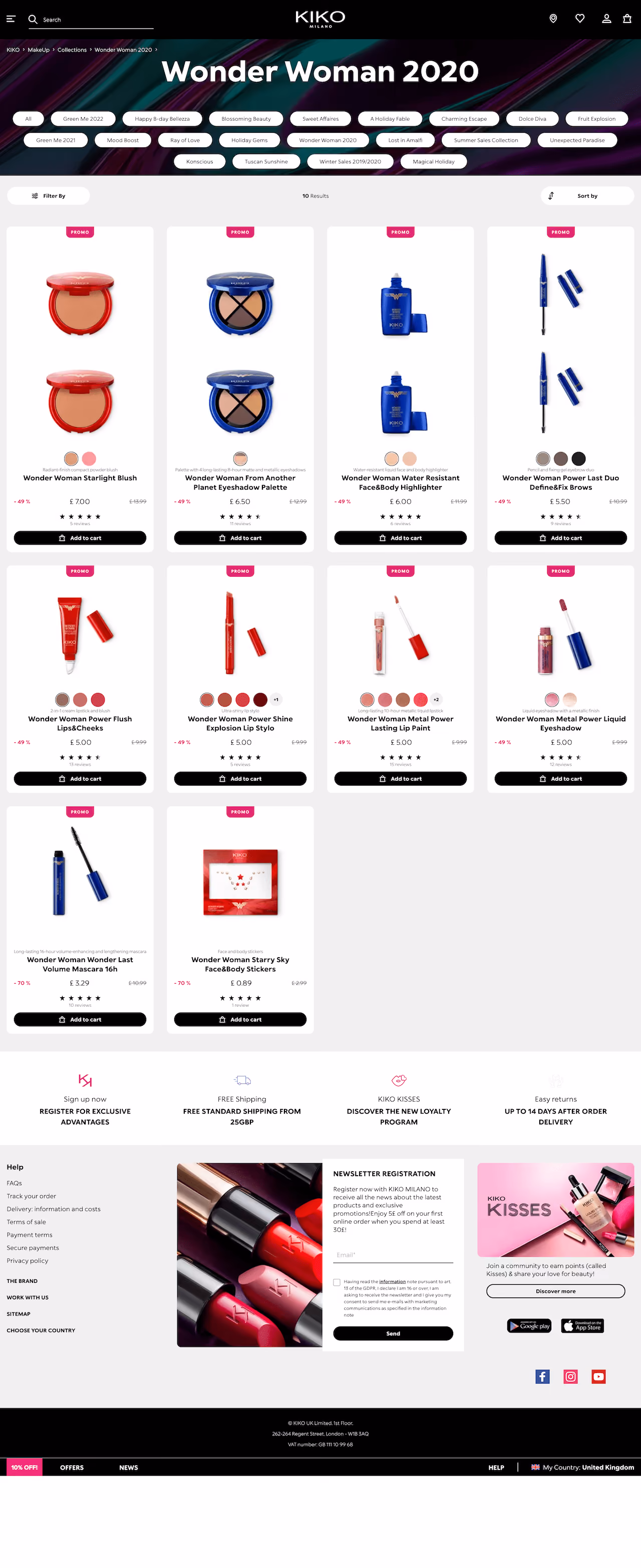 KIKO Cosmetics Memorial Day Sale Page Example