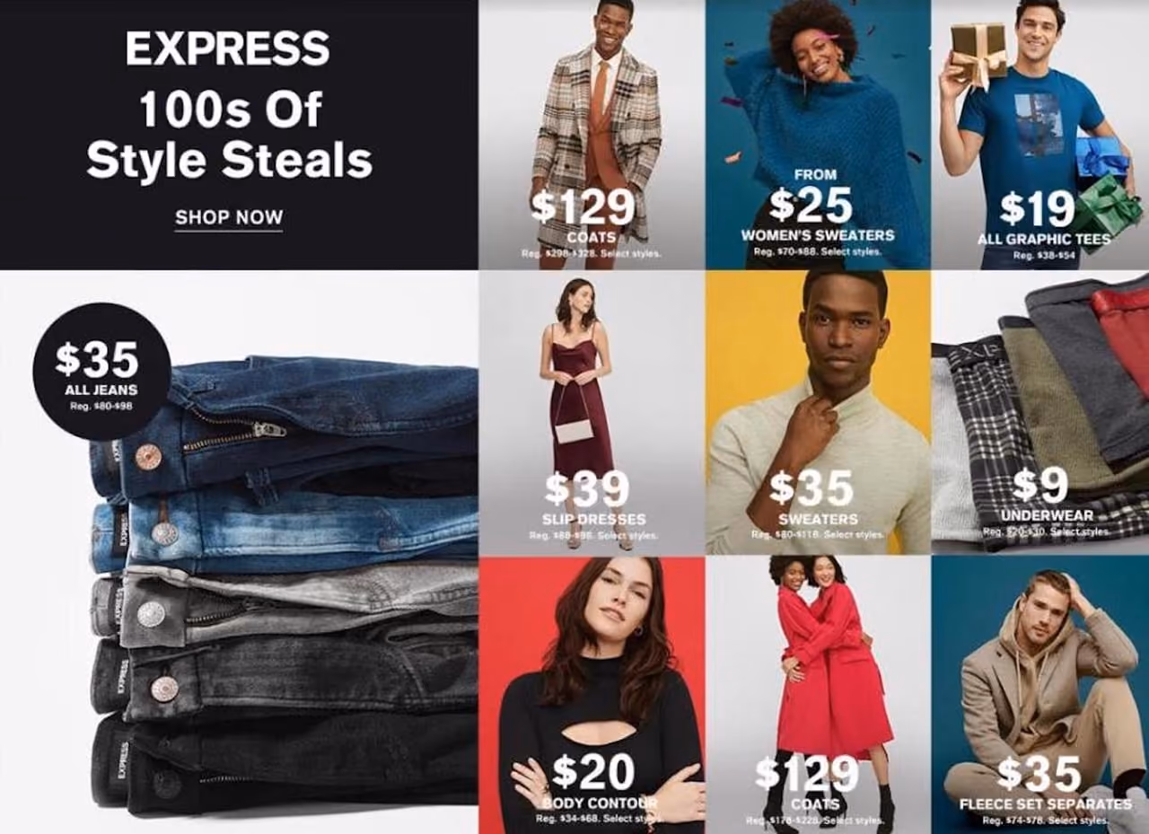 Express.com Gift Guide Landing Page Example