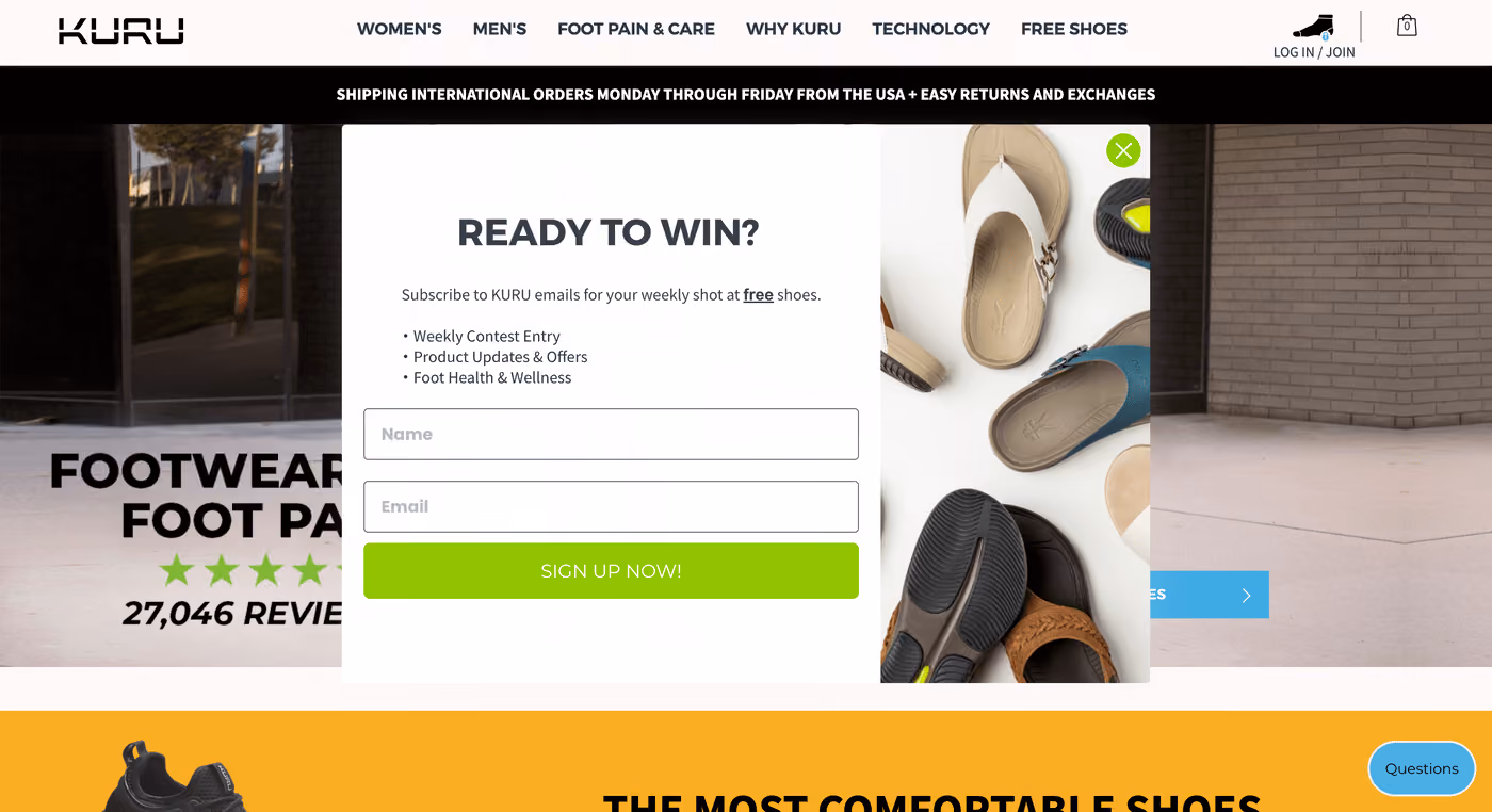 Kuru Giveaway Popup Example